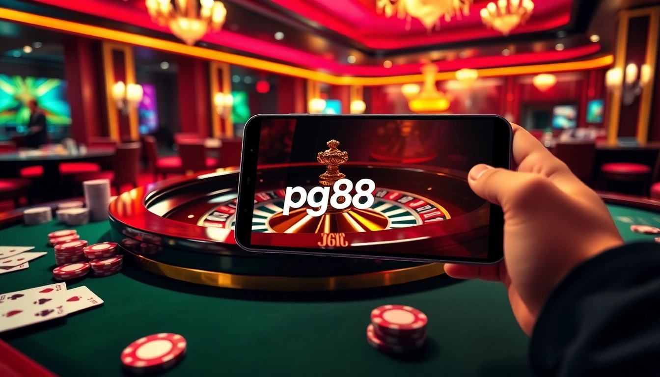 Players enjoying a thrilling roulette game at pg88 online casino, showcasing vibrant chips and exciting gameplay.