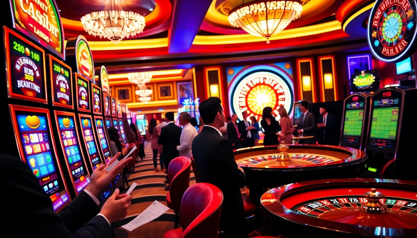 Players experience the excitement of gambling at 58win in a vibrant casino scene.