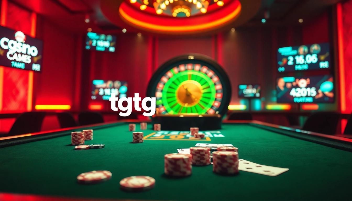 Experience high-stakes excitement with tg88 at a luxurious casino table filled with vibrant poker chips.