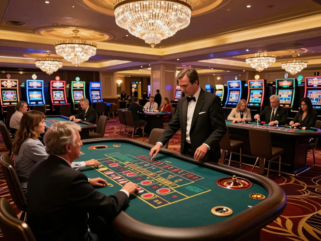 Players enjoying a thrilling roulette game at LLWIN's upscale casino, highlighting strategic bets and exciting atmosphere.