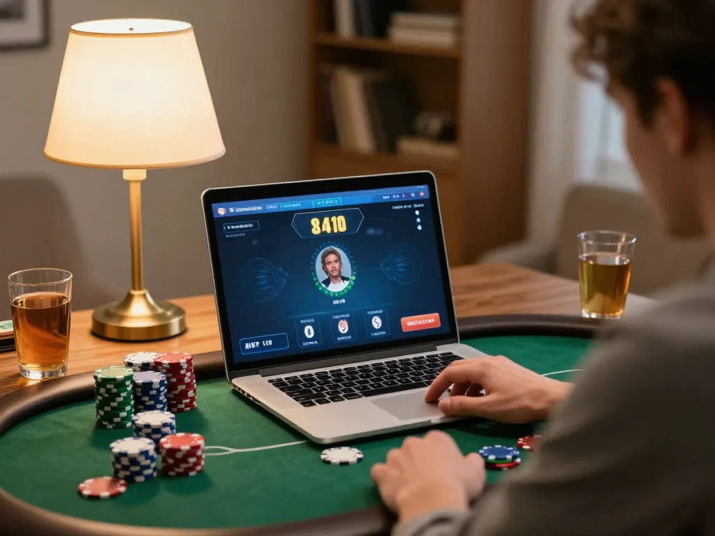 Play online poker with yo88i enjoying a cozy living room setup.